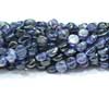 Natural Blue Iolite Smooth Round Coin Beads Strand 5 Strands, Length is 14 Inches & Sizes from 5mm approx.
